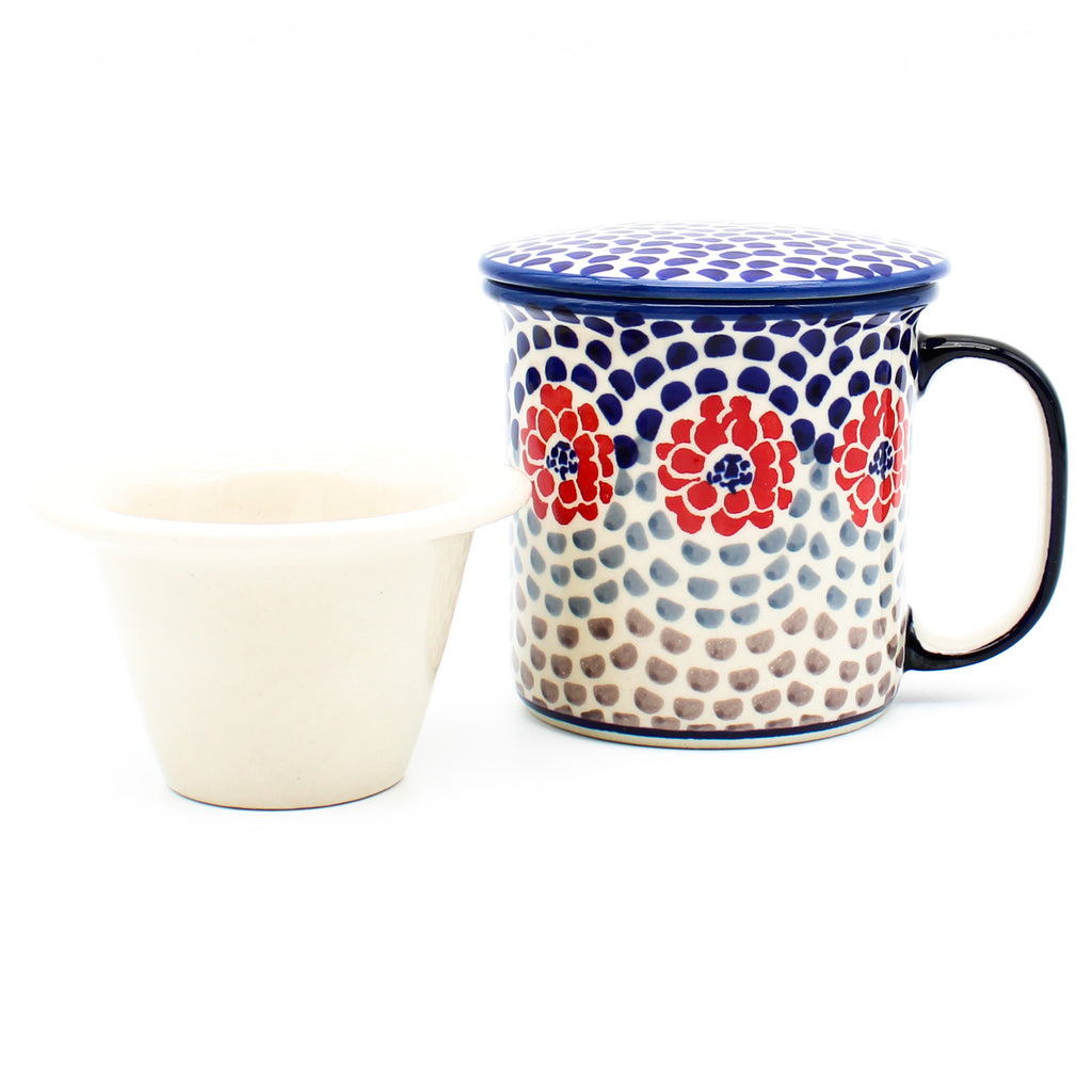 Straight Cup w/Infuser & Cover 12 oz in Red Zinnia