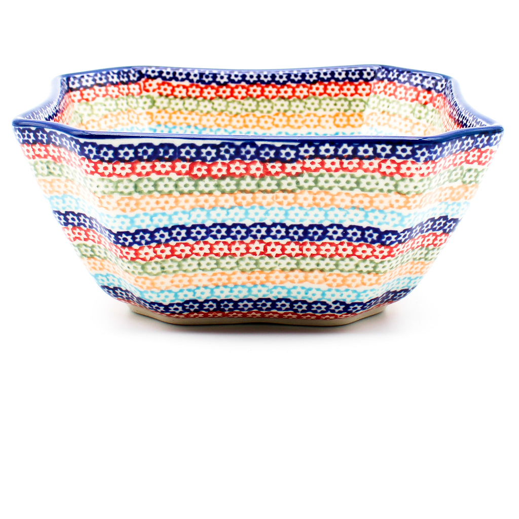 Square Soup Bowl 16 oz in Multi-Colored Flowers