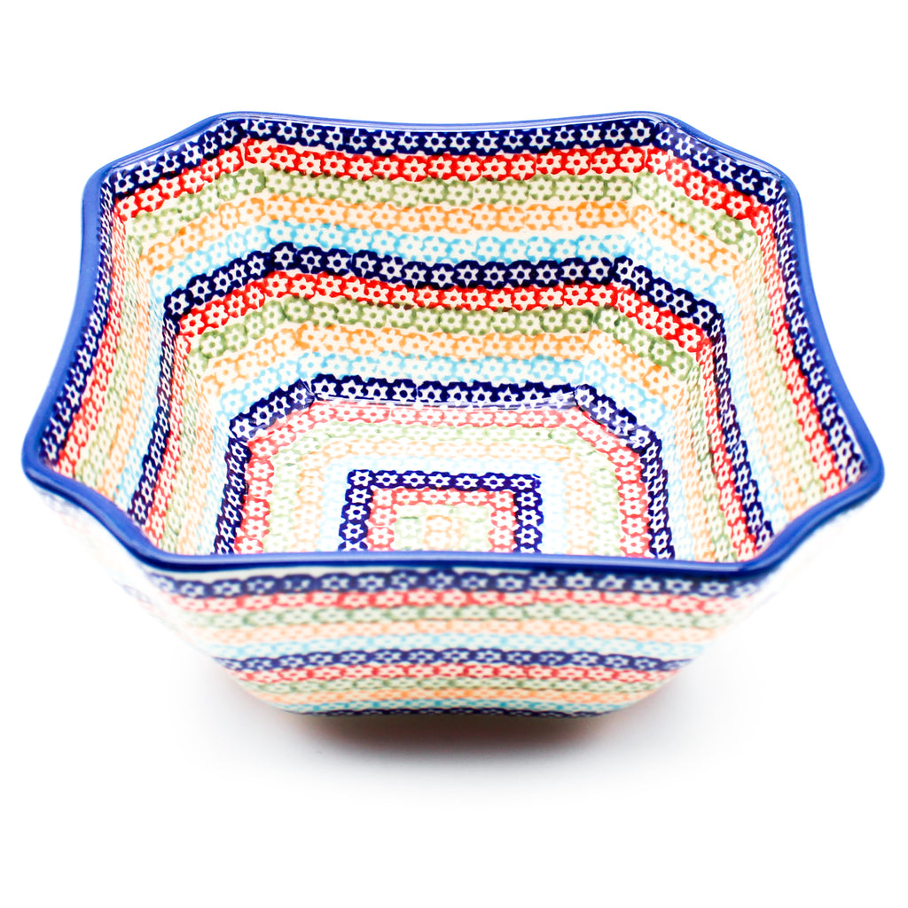 Square Soup Bowl 16 oz in Multi-Colored Flowers