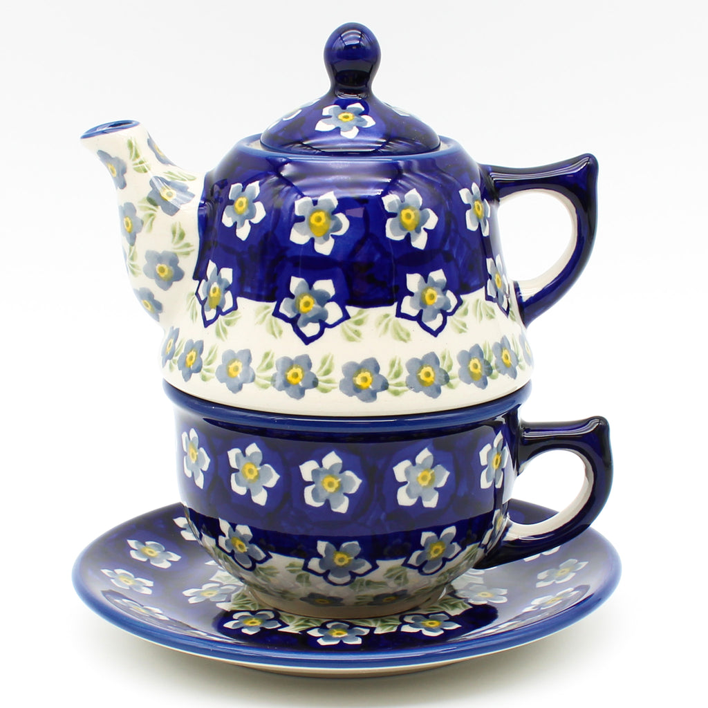 Teapot w/Cup & Saucer in Periwinkle