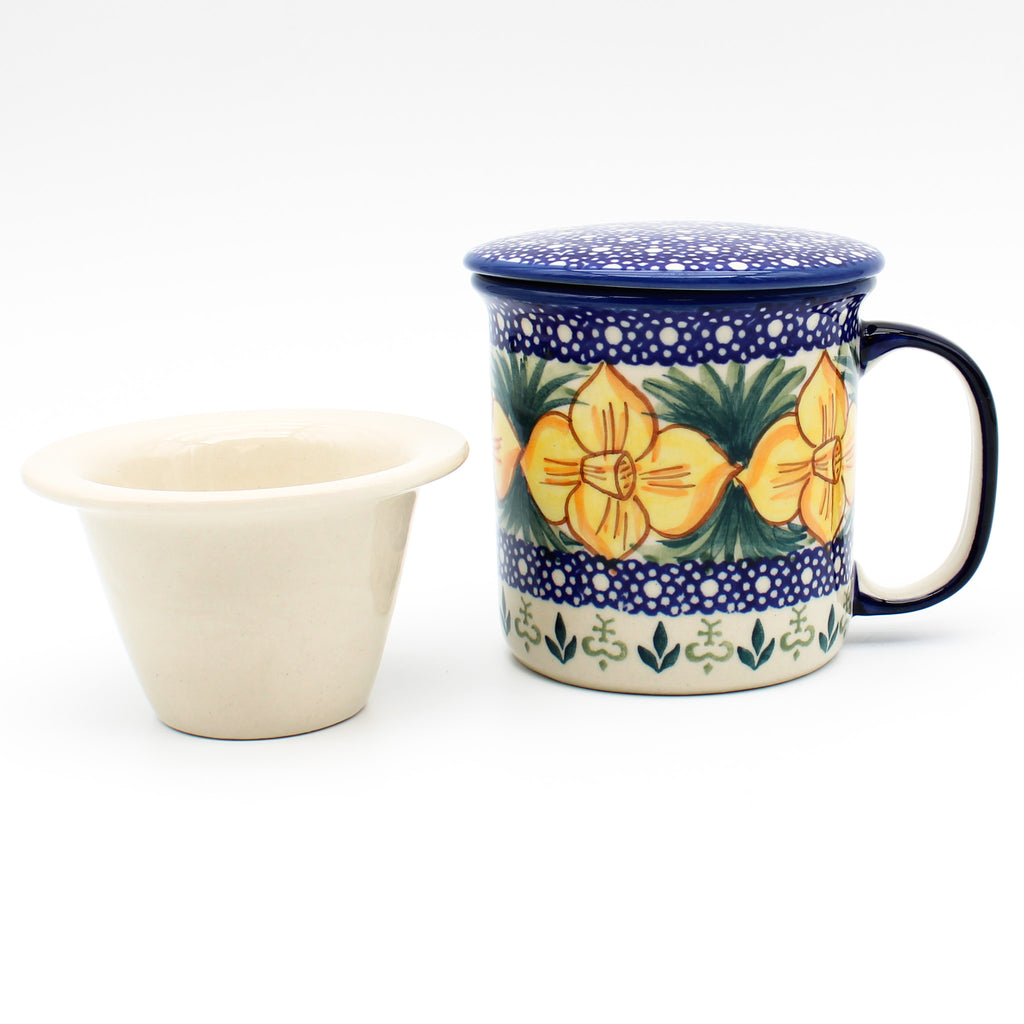Straight Cup w/Infuser & Cover 12 oz in Daffodils