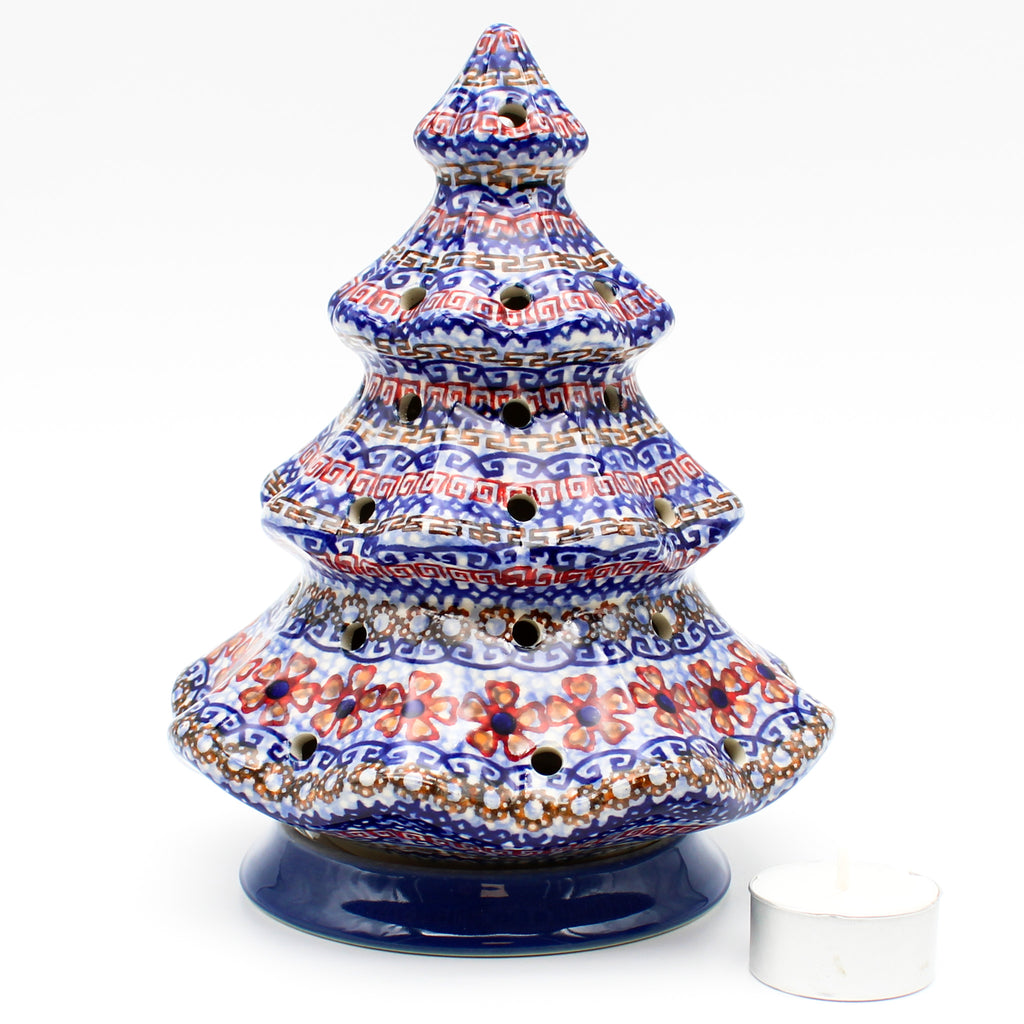 Tree Tea Candle Holder in Earth Tones