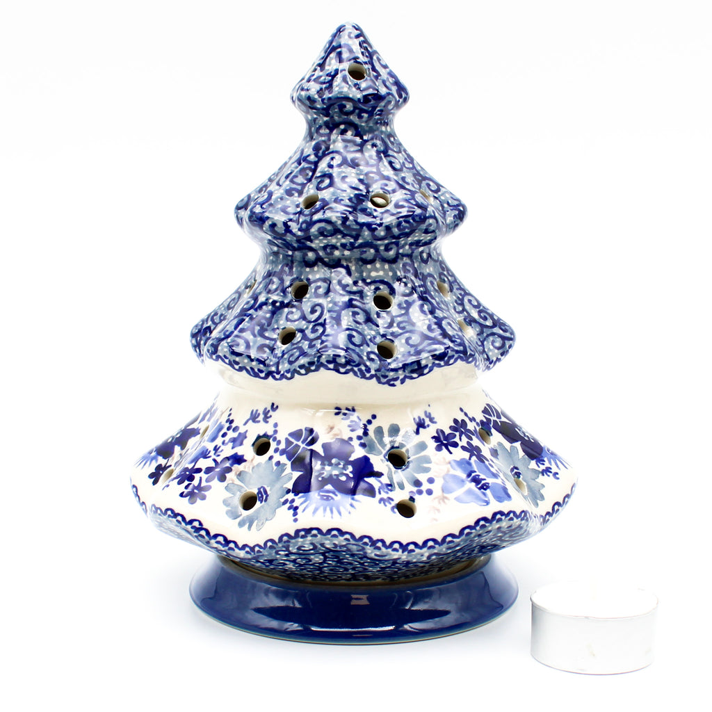 Tree Tea Candle Holder in Stunning Blue