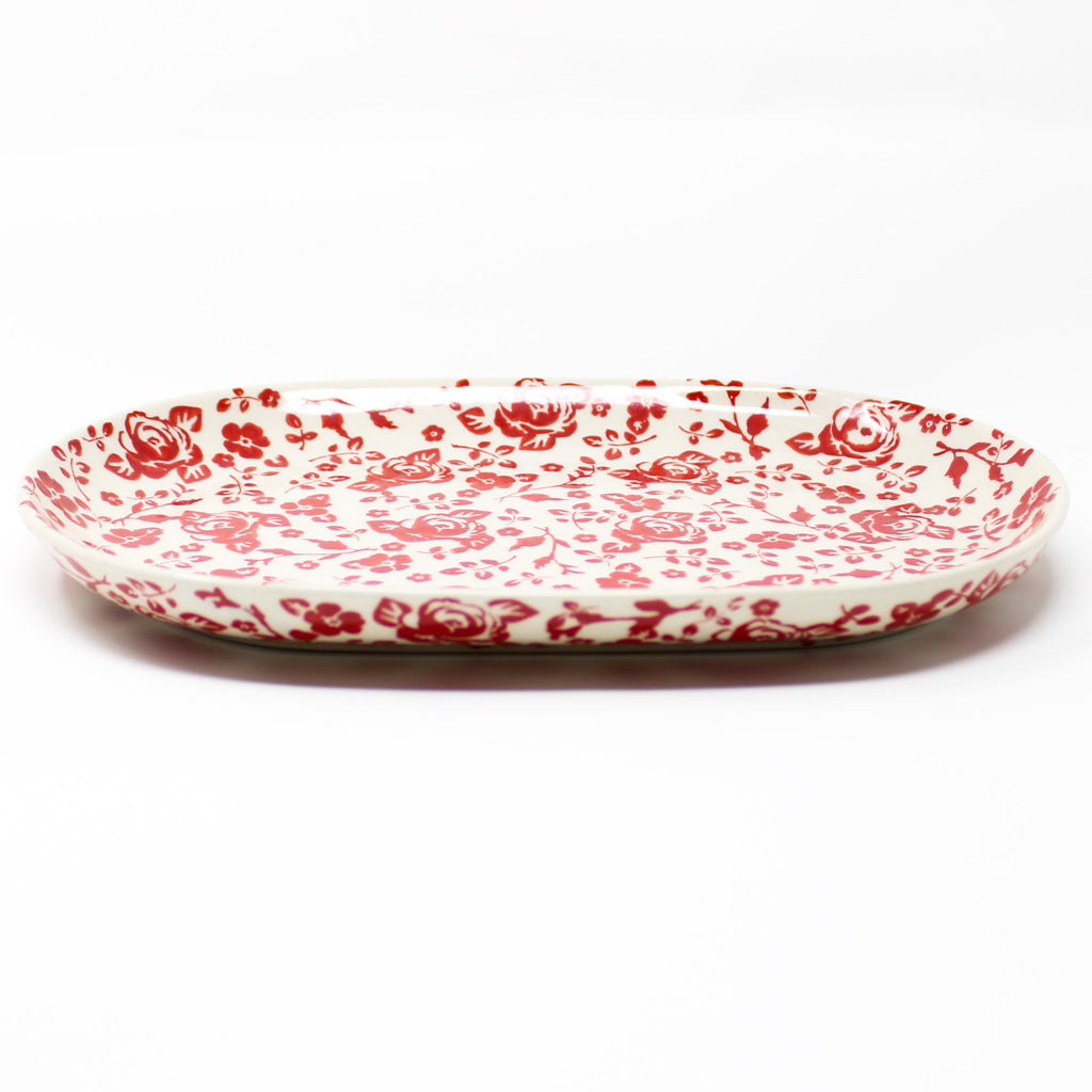 Tiny Oval Platter in Antique Red