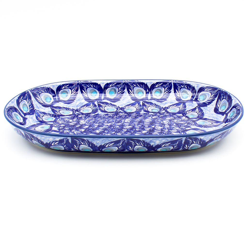 Sm Oval Platter in Peacock Glory