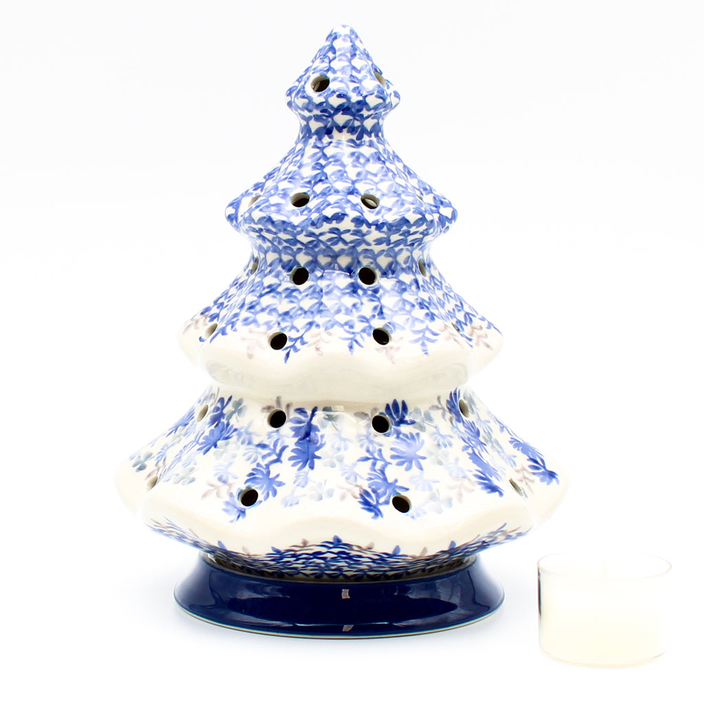 Tree Tea Candle Holder in Blue Thistle