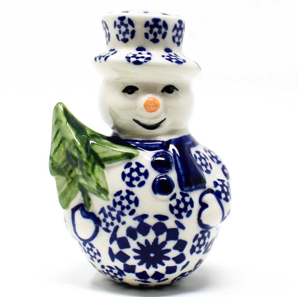 Snowman New-Ornament in Red Snowflake