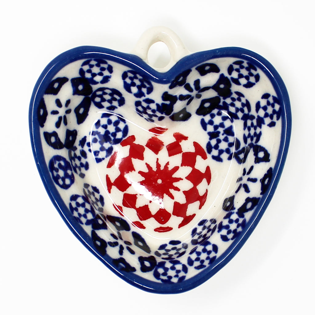 Tiny Heart-Ornament in Red Snowflake