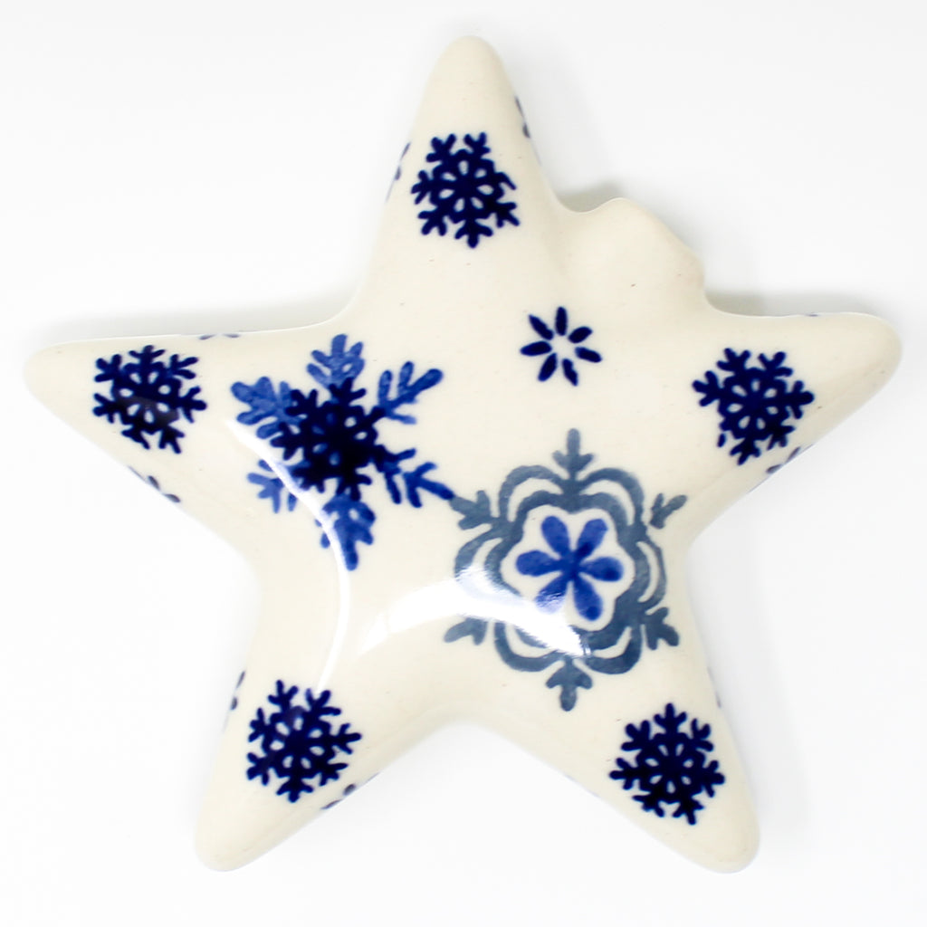Round Star-Ornament in Blue Winter
