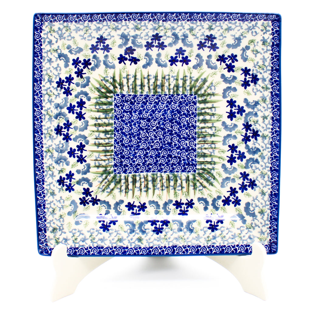 Square Dinner Plate in Alpine Blue