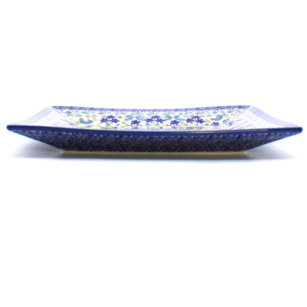 Square Dinner Plate in Alpine Blue