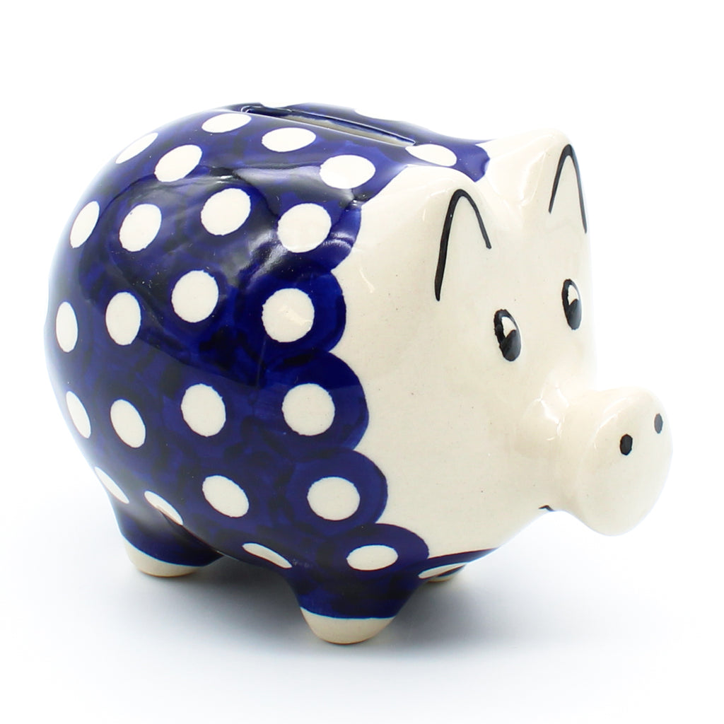 Piggy Bank in White Polka-Dot
