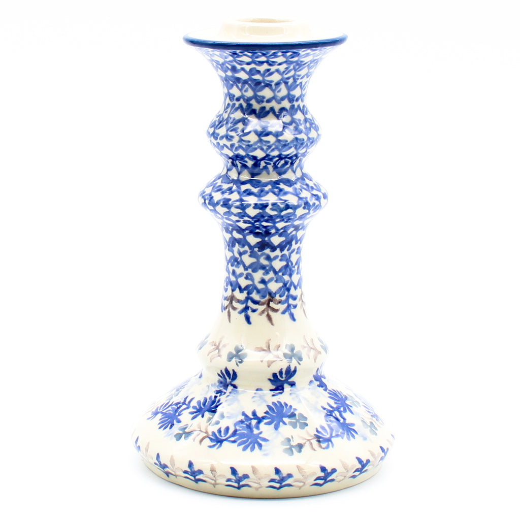 Tall Candle Holder in Blue Thistle
