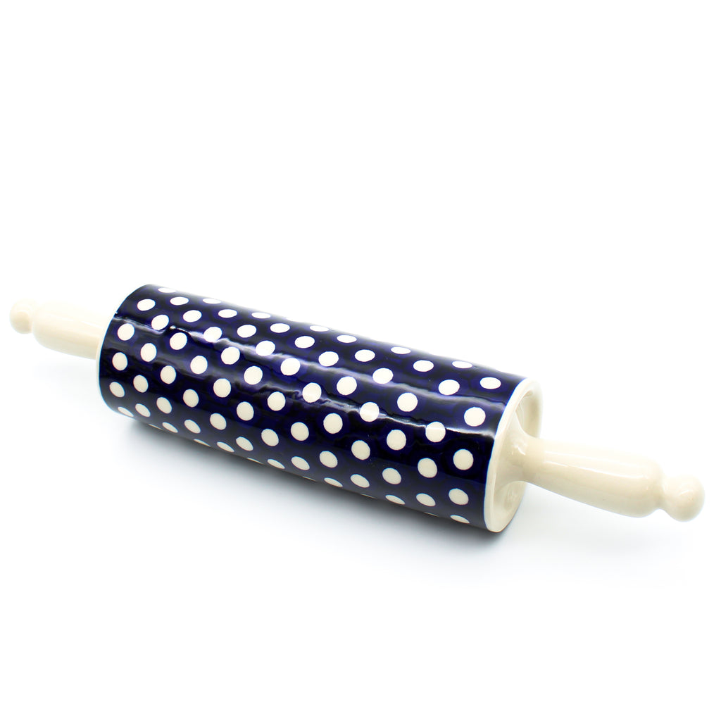 Rolling Pin in White Polka-Dot