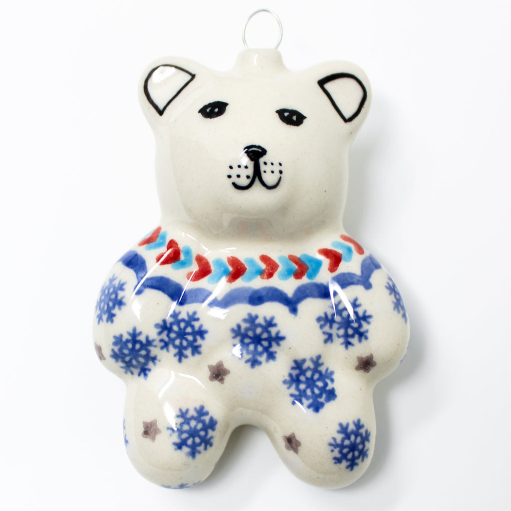 Teddy Bear-Ornament in Falling Snow