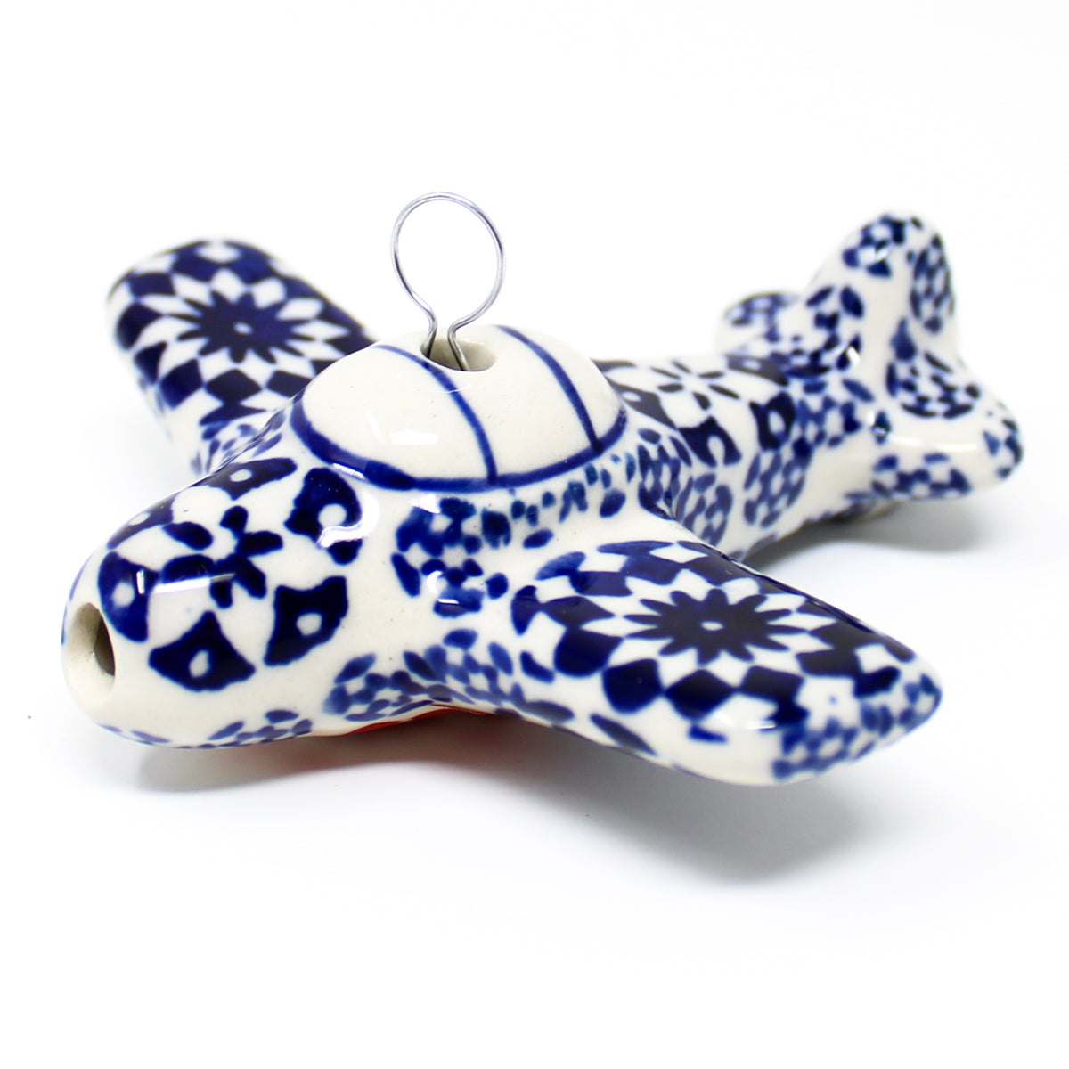Plane-Ornament in Red Snowflake – Janelle Imports