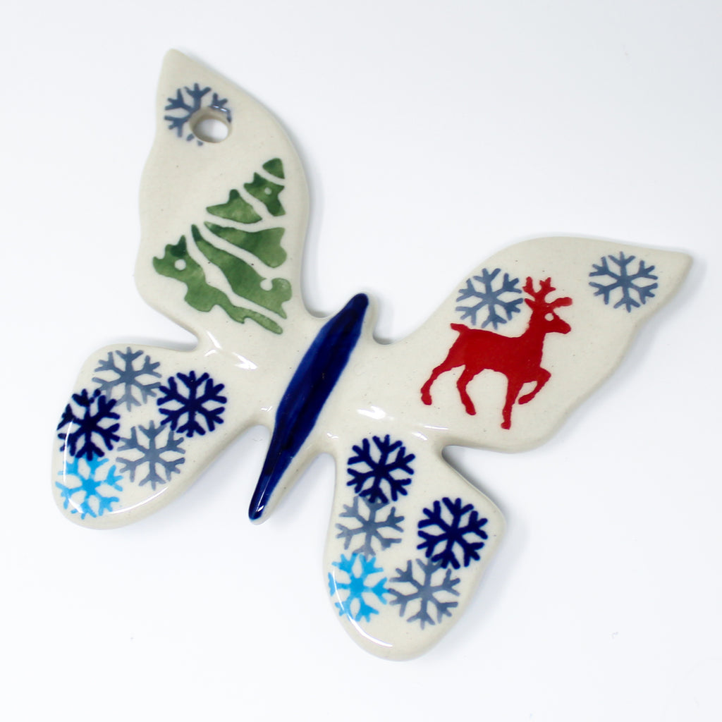 Butterfly-Ornament in Winter Reindeer