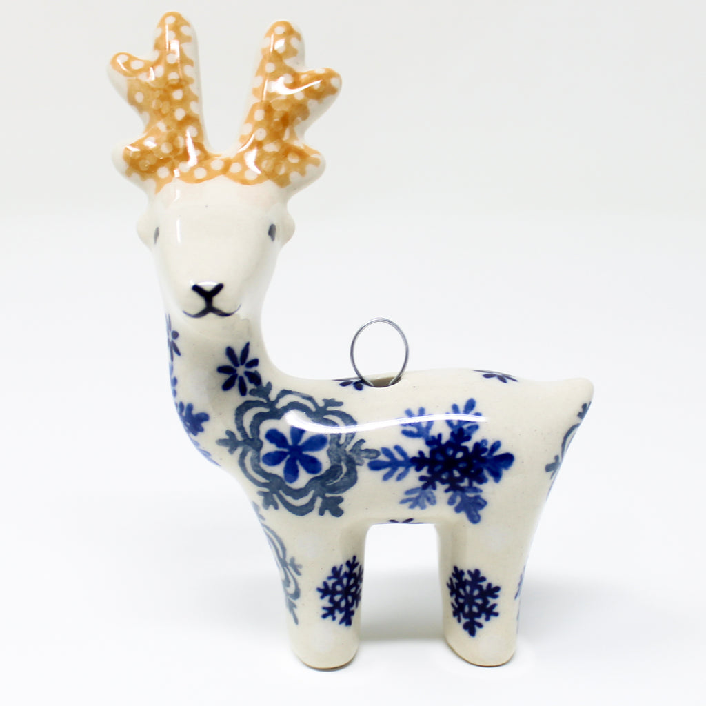 Reindeer-Ornament in Blue Winter