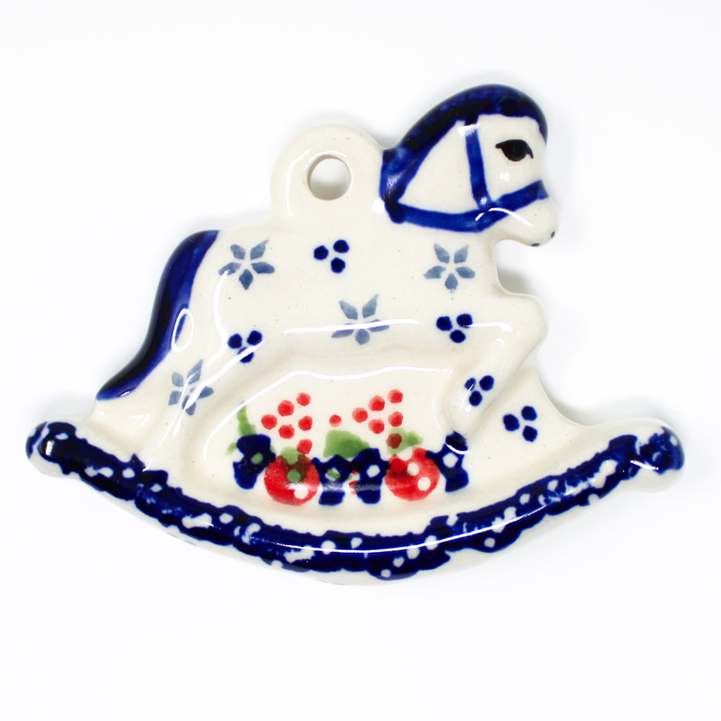 Rocking Horse-Ornament in Holiday Wreath