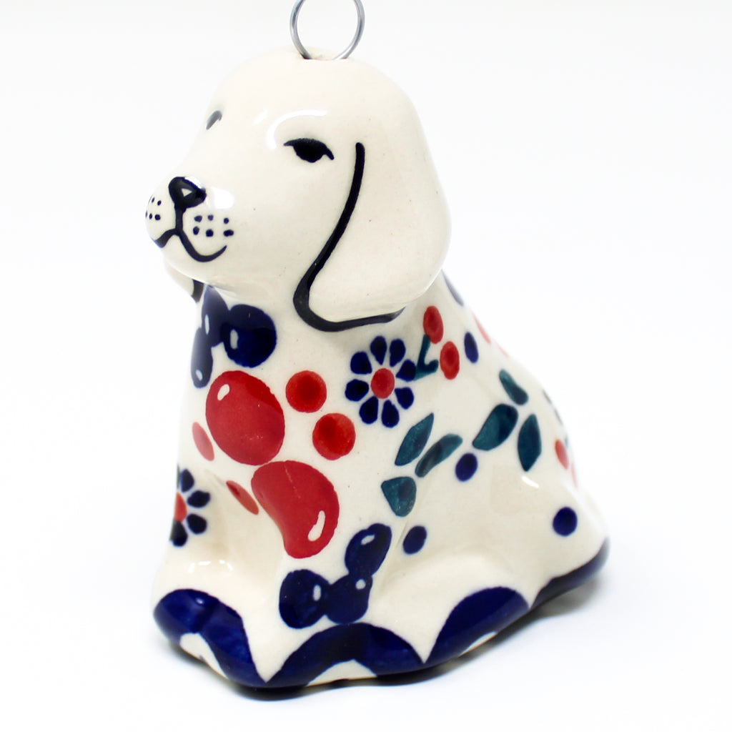 Dog-Ornament in Traditional Cherries