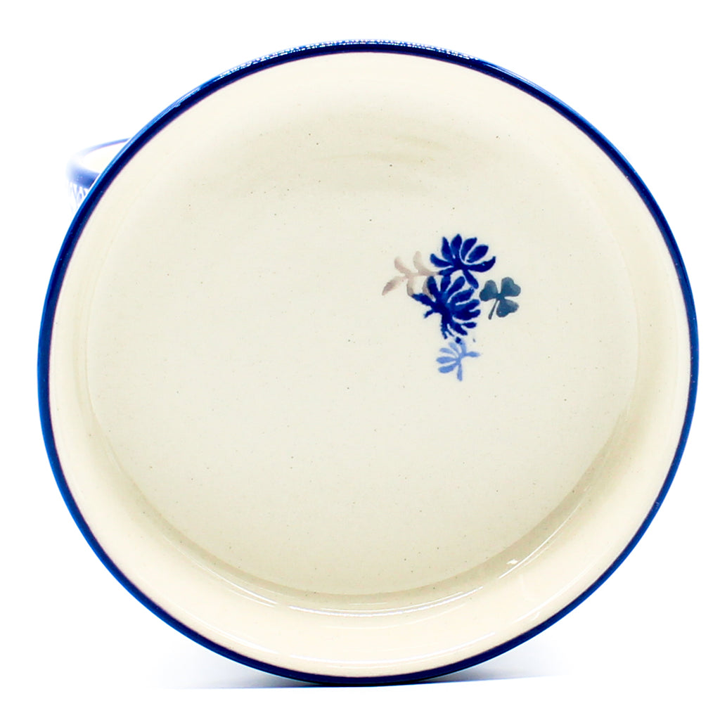 Sm Flower Pot w/Plate in Blue Thistle