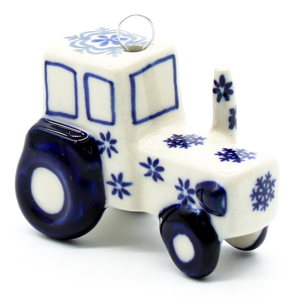 Tractor-Ornament in Blue Winter