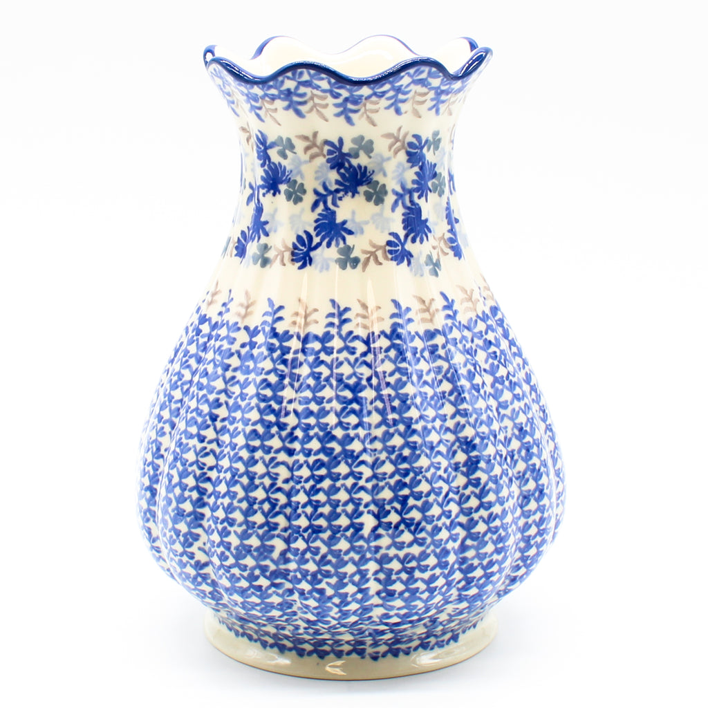 Scalloped Vase in Blue Thistle