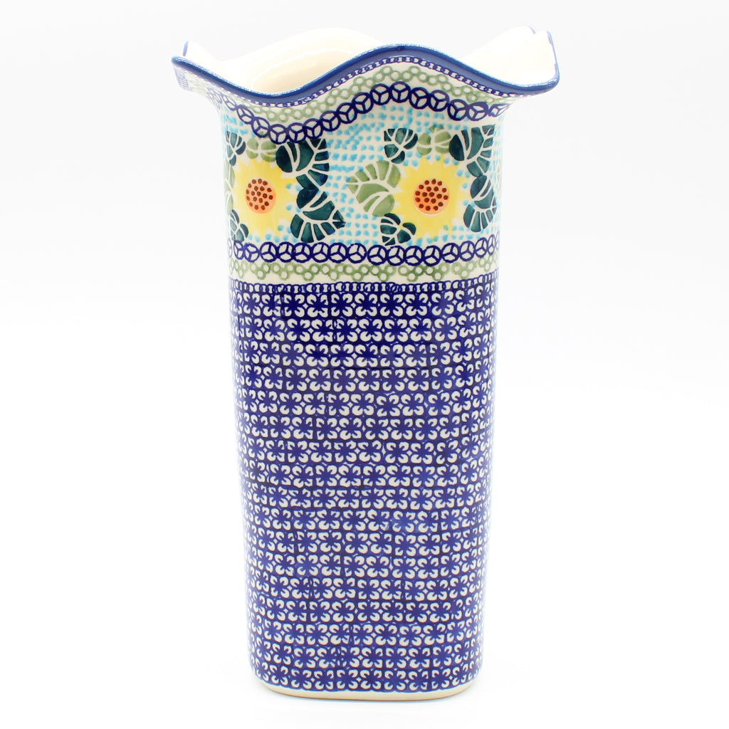 Fluted Vase in Ukrainian Sunflower