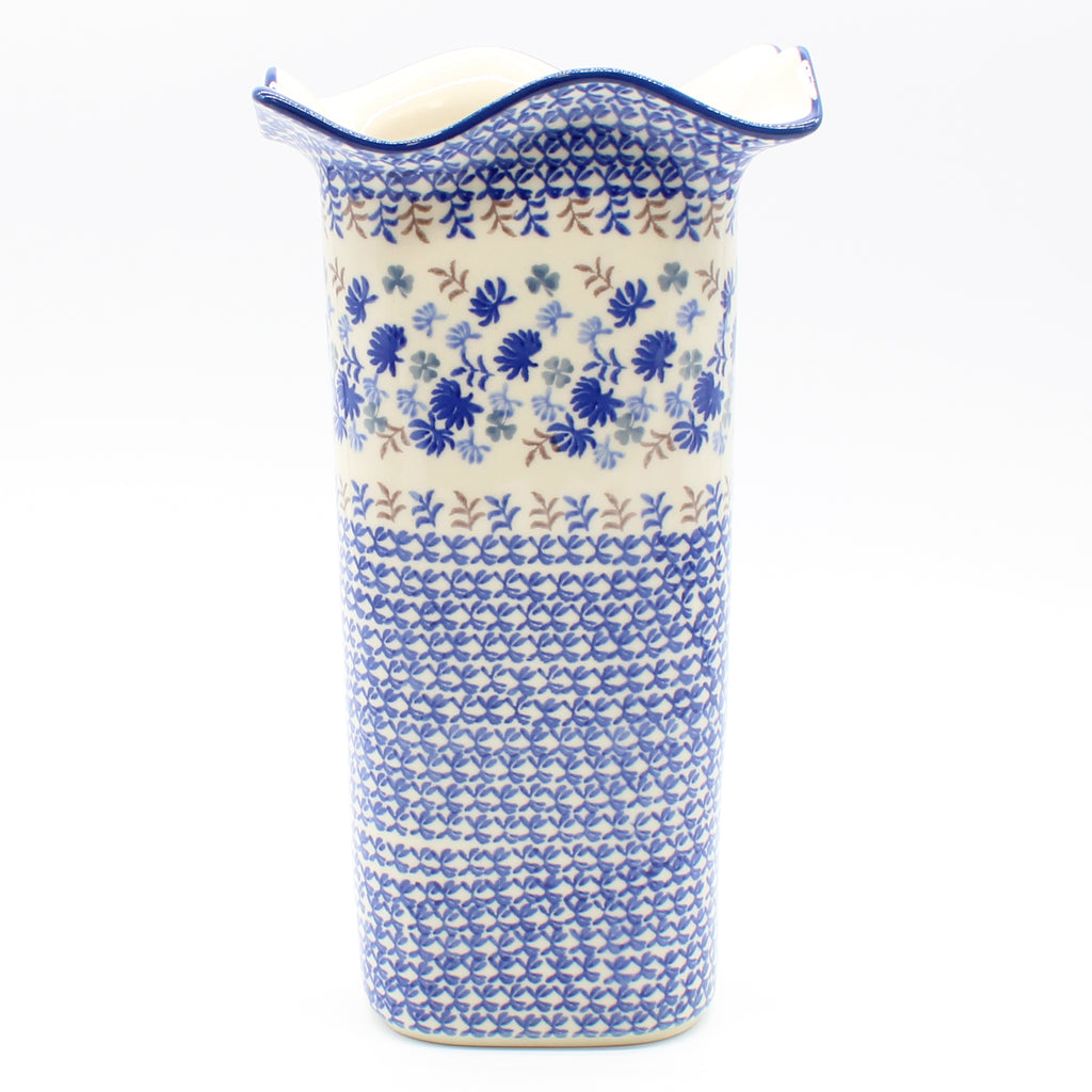 Fluted Vase in Blue Thistle