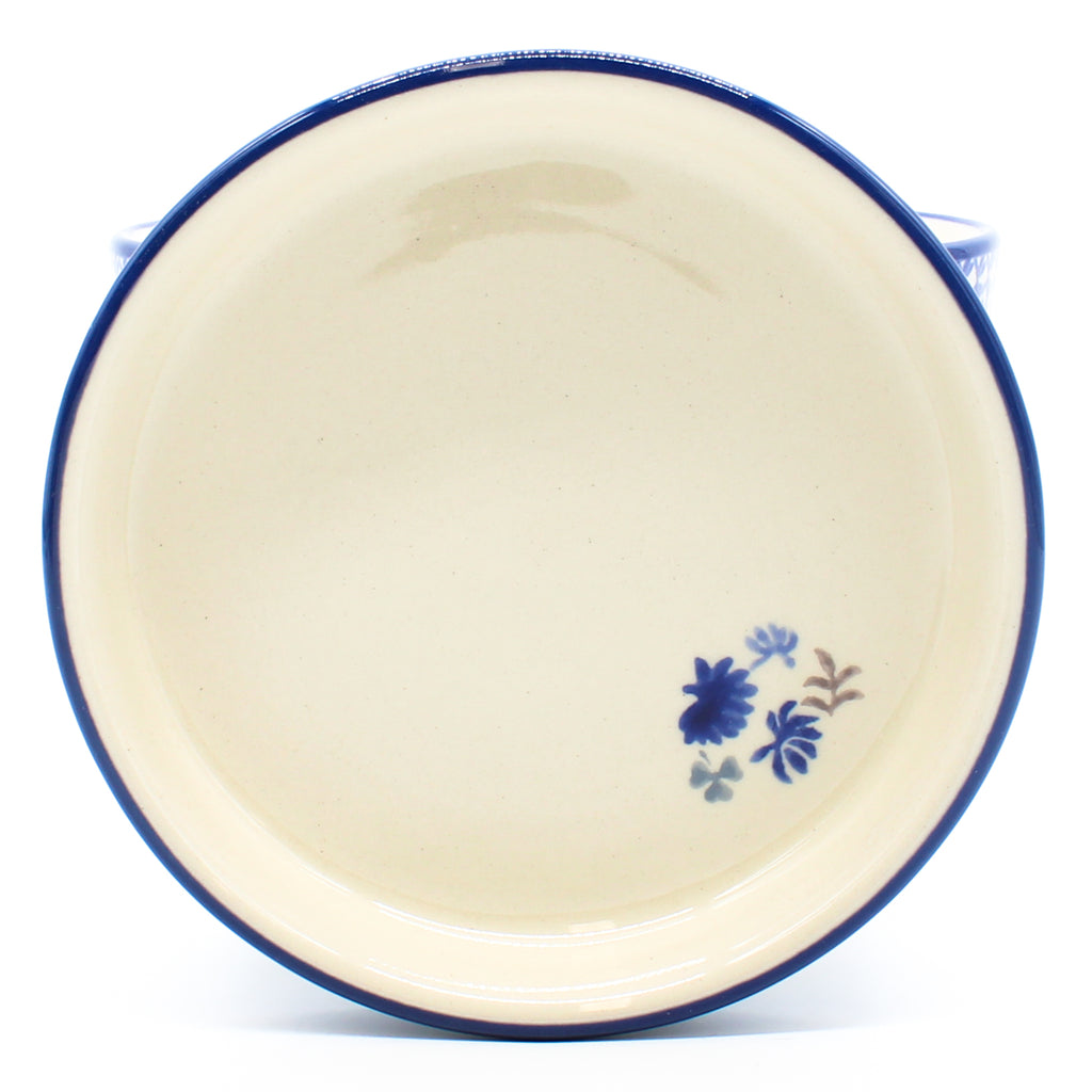 Md Flower Pot w/Plate in Blue Thistle