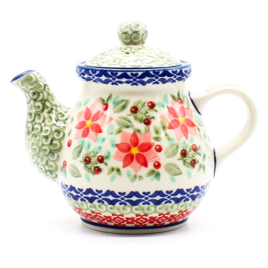 Night Time Teapot 12 oz in Poinsettia