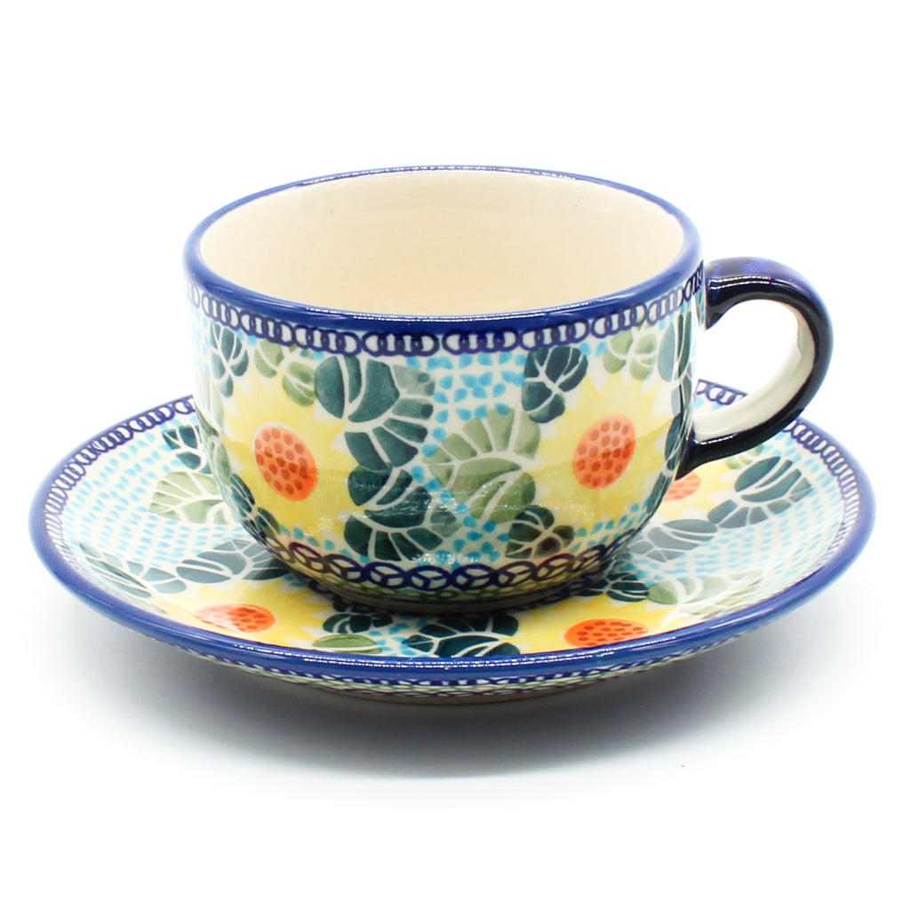 Cappuccino Cup w/Saucer 6.5 oz in Ukrainian Sunflower