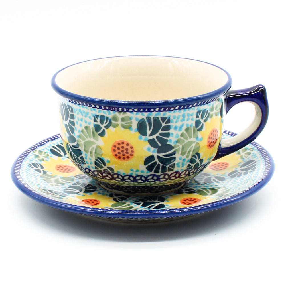 Tea Cup w/Saucer 8 oz in Ukrainian Sunflower