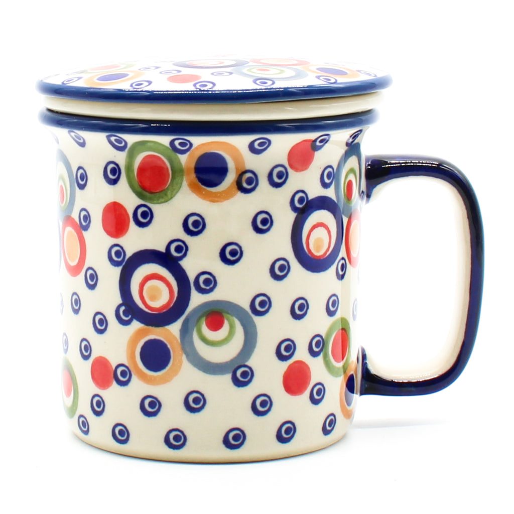 Straight Cup w/Infuser & Cover 12 oz in Modern Circles