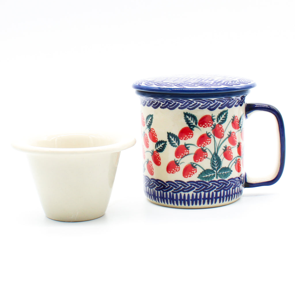 Straight Cup w/Infuser & Cover 12 oz in Strawberry Field