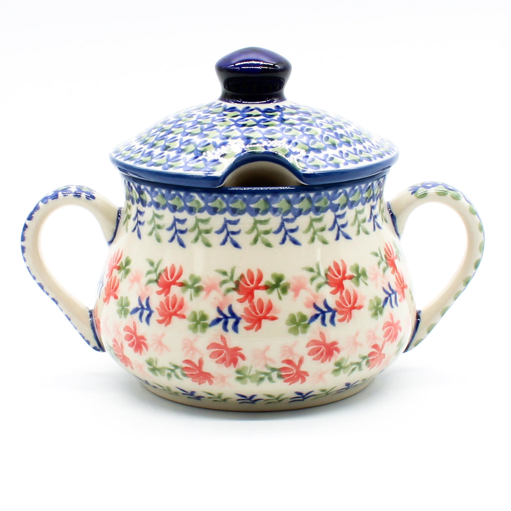 Family Style Sugar Bowl 14 oz in Coral Thistle