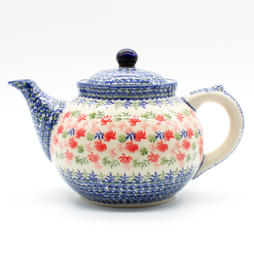 Afternoon Teapot 1.5 qt in Coral Thistle