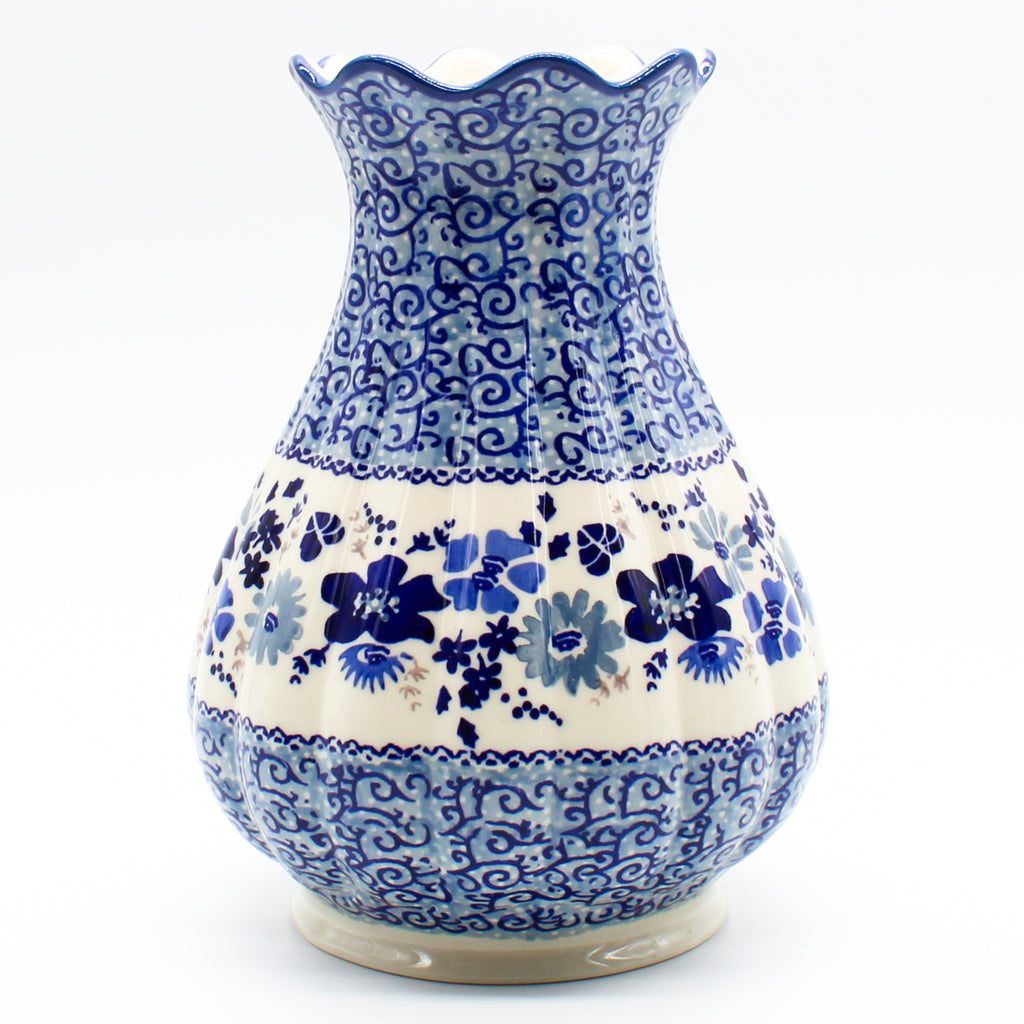 Scalloped Vase in Stunning Blue