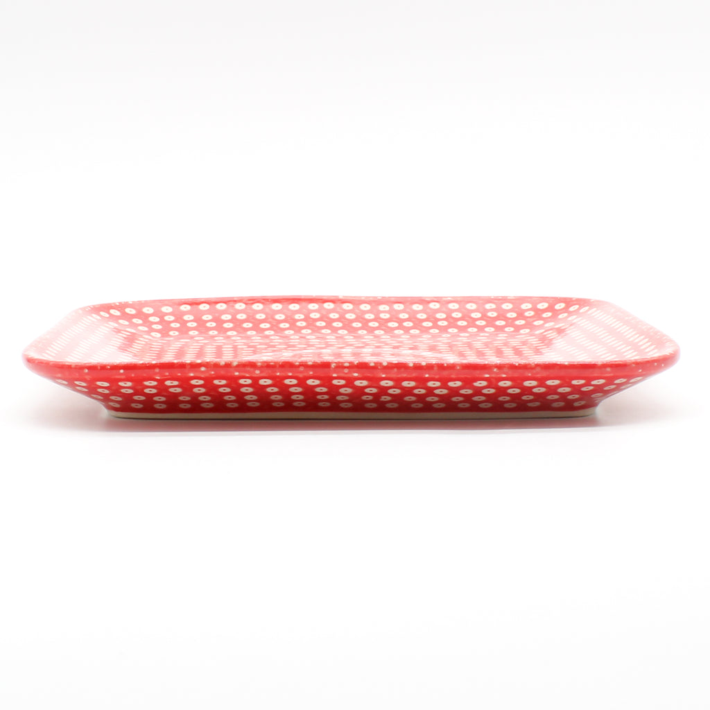 Square Sushi Plate 8.5" in Red Elegance