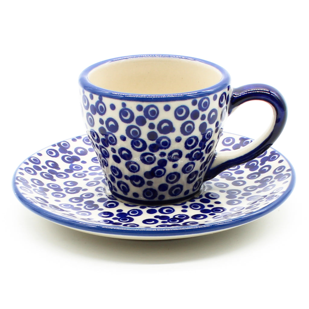 Espresso Cup w/Saucer 2 oz in Fish Bubbles