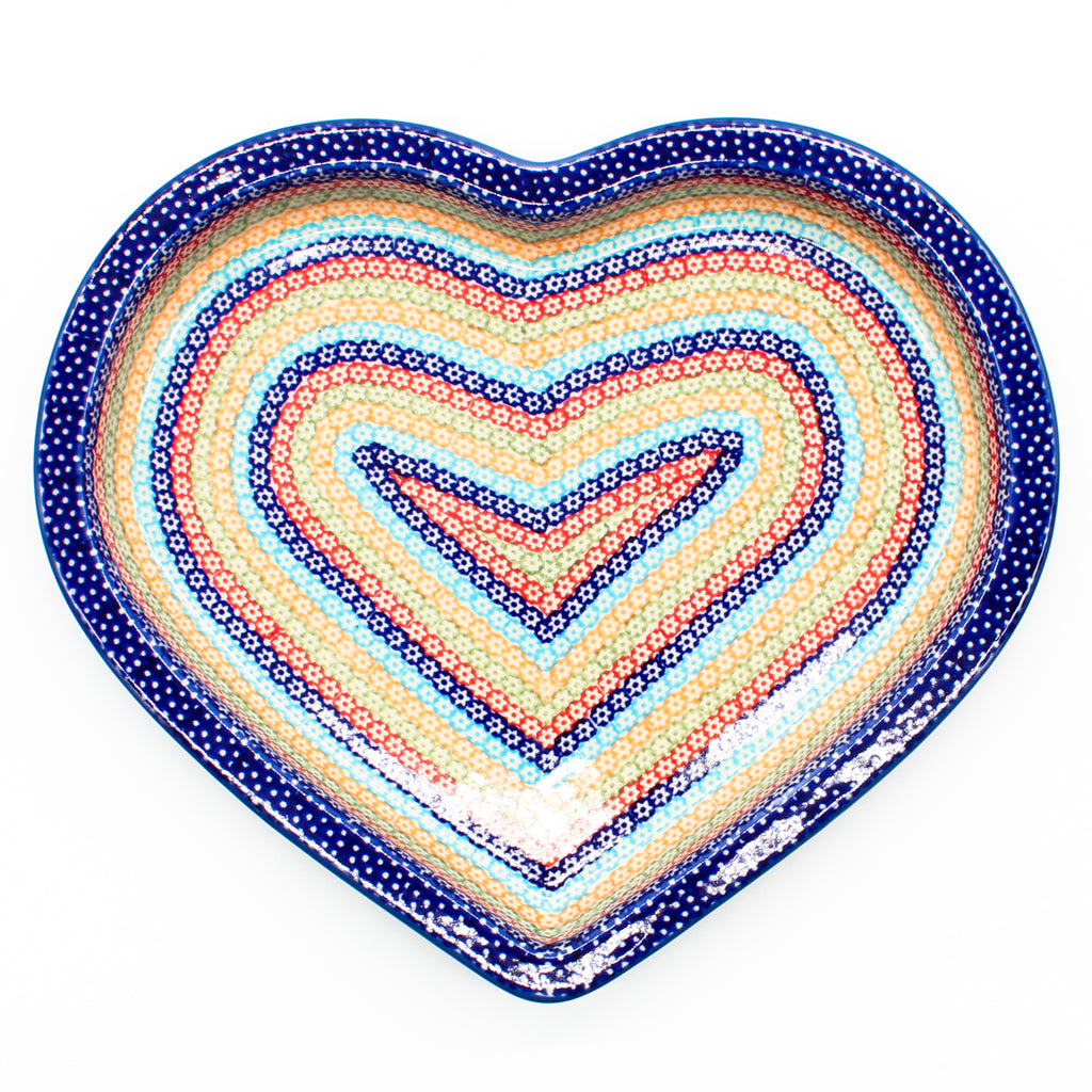 Heart Server in Multi-Colored Flowers