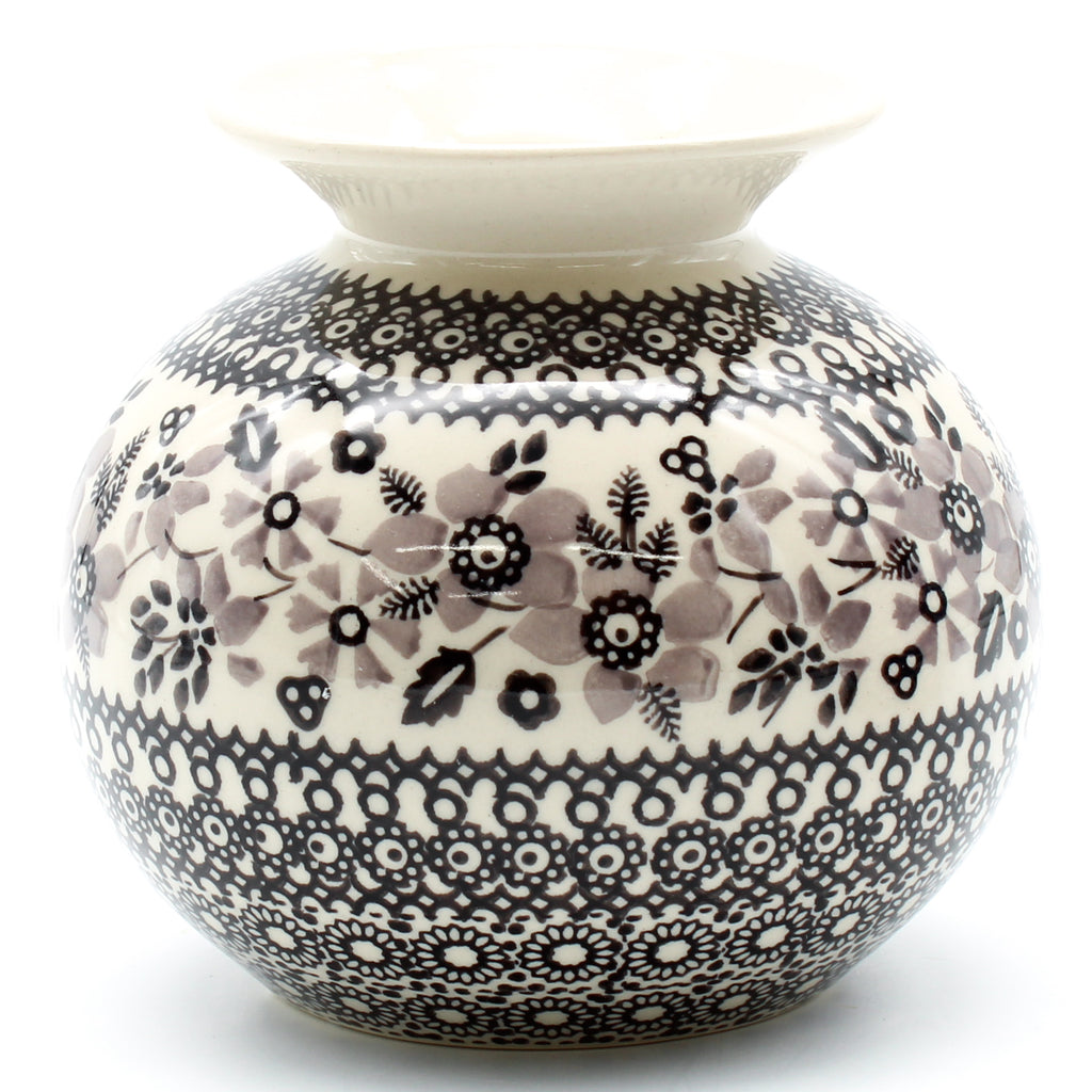 Round Vase in Gray & Black