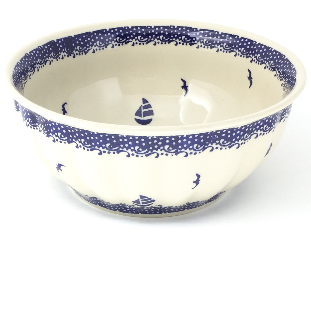 Scalloped Bowl 64 oz in Sailboat