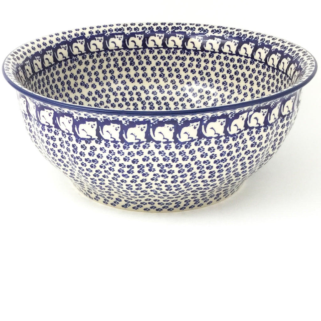 Scalloped Bowl 128 oz in Blue Cats