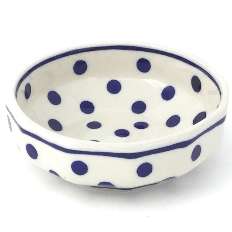 Shallow Little Bowl 12 oz in Blue Polka-Dot