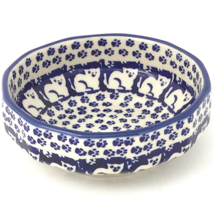Shallow Little Bowl 12 oz in Blue Cats