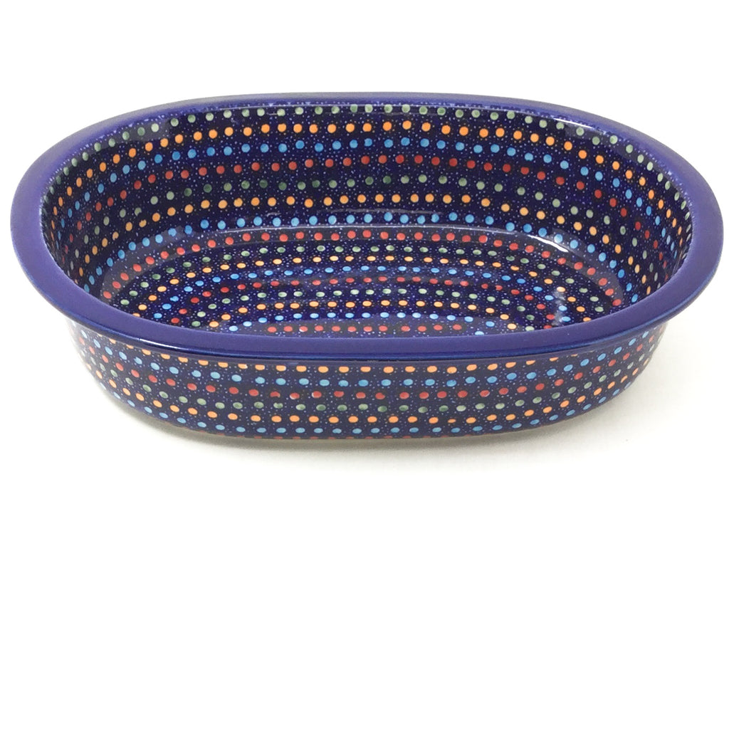 Lg Oval Baker in Multi-Colored Dots