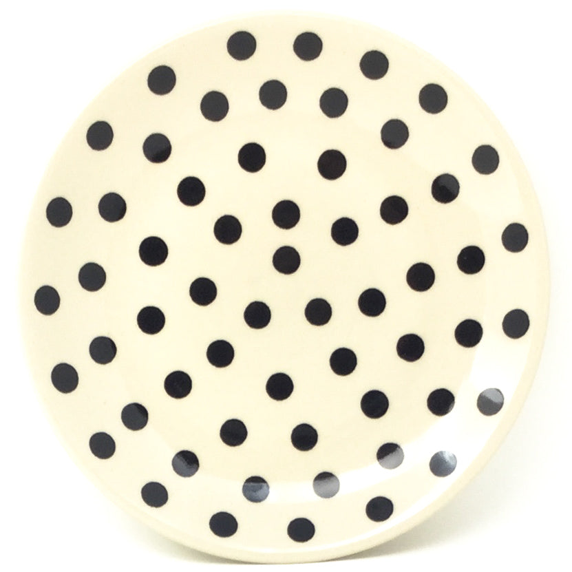 Bread & Butter Plate in Black Polka-Dot