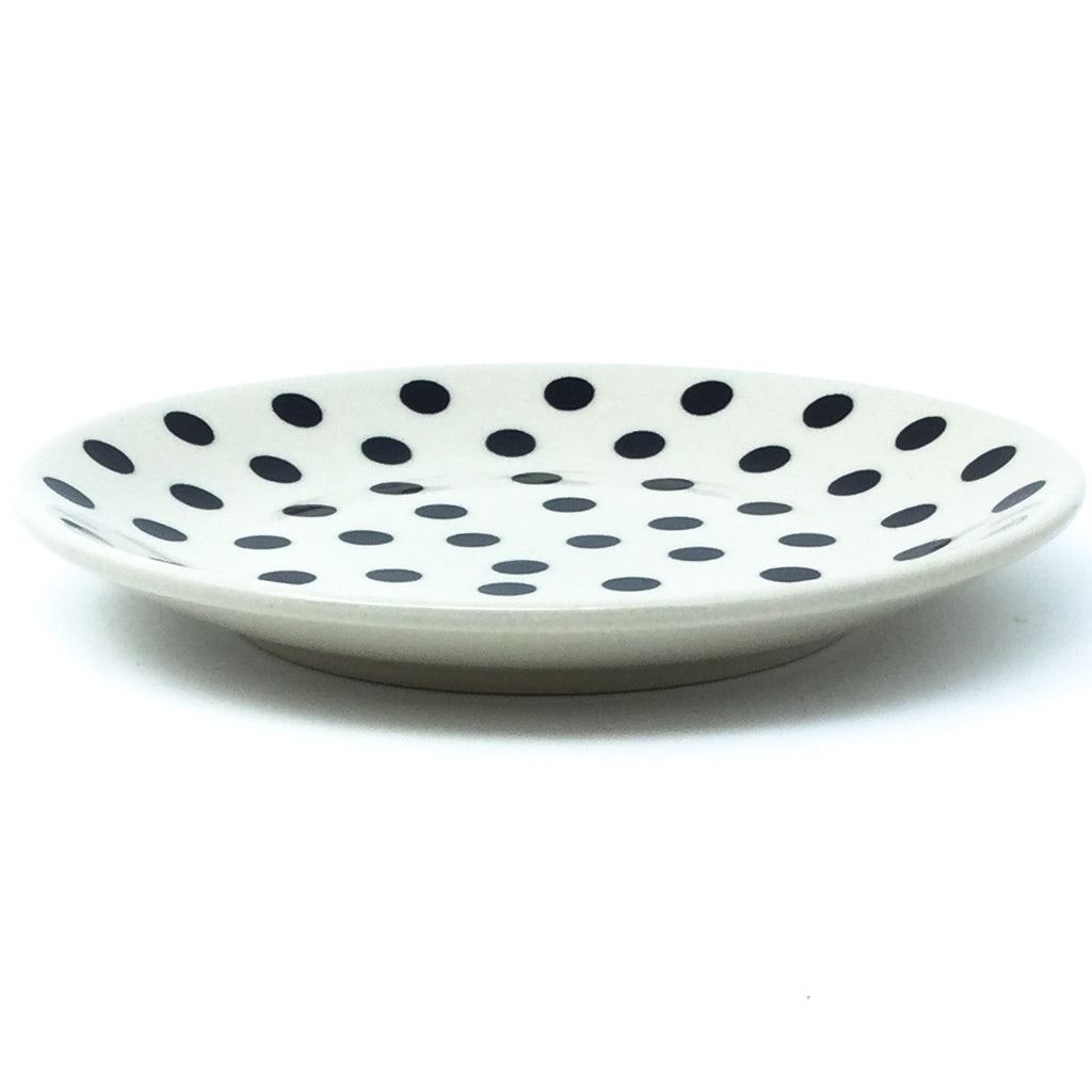 Luncheon Plate in Black Polka-Dot