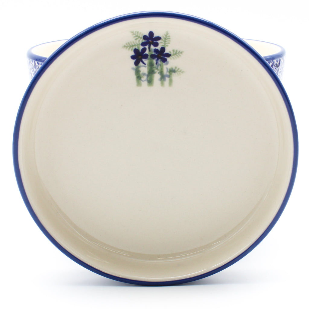 Md Flower Pot w/Plate in Alpine Blue